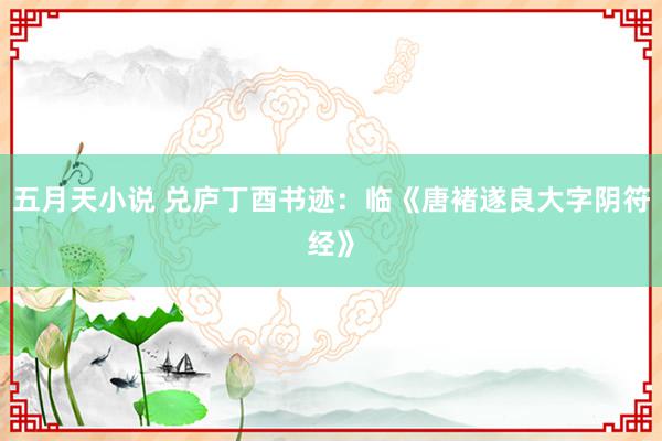 五月天小说 兑庐丁酉书迹：临《唐褚遂良大字阴符经》