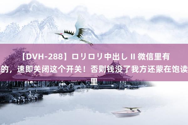 【DVH-288】ロリロリ中出し II 微信里有钱的，速即关闭这个开关！否则钱没了我方还蒙在饱读里