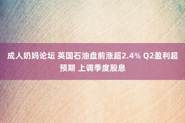 成人奶妈论坛 英国石油盘前涨超2.4% Q2盈利超预期 上调季度股息