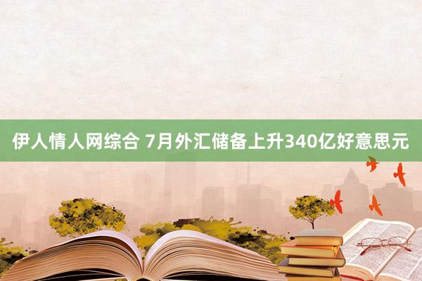 伊人情人网综合 7月外汇储备上升340亿好意思元