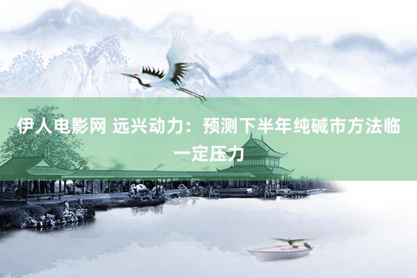 伊人电影网 远兴动力：预测下半年纯碱市方法临一定压力