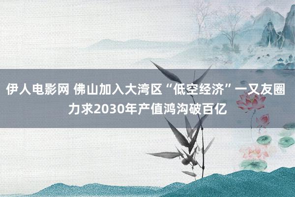 伊人电影网 佛山加入大湾区“低空经济”一又友圈 力求2030年产值鸿沟破百亿